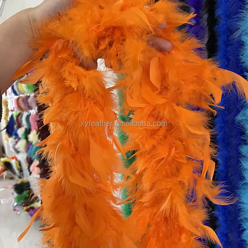 60g Chandelle Turkey Feathers Boa Trim Scarf/Party decoration Dress Marabou Feathers for Crafts Boas Plumas