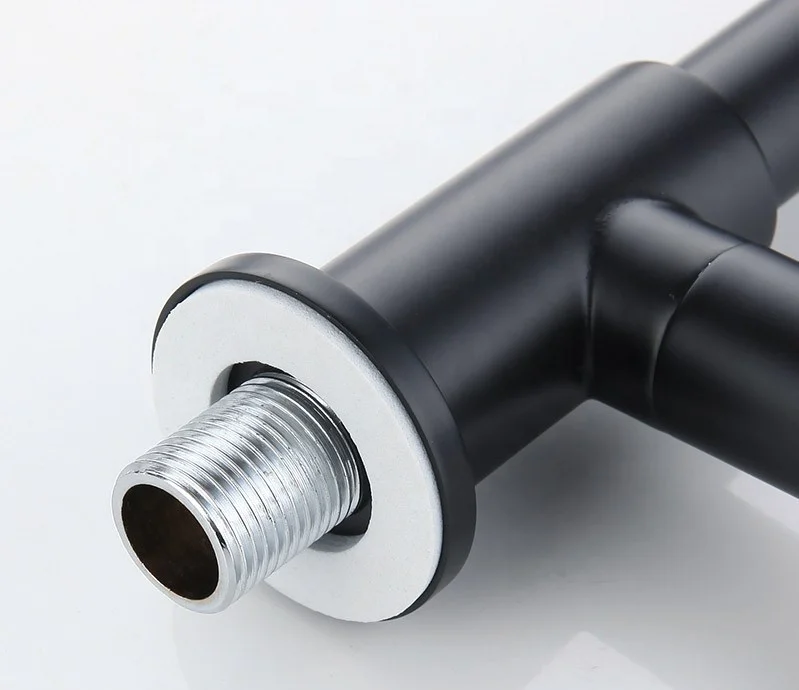 Wholesale Modern Brass black basin  Faucet Wash Machine Bathroom Taps Mounting Basin Wall mounted Cold Water Wall Mounting Tap