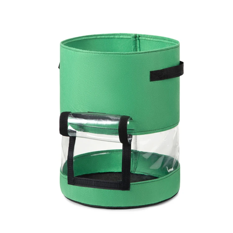 Factory wholesale custom 5 / 7 / 10Gallon breathable thicken grow bags pots garden potato felt fabric with handle for tree farms