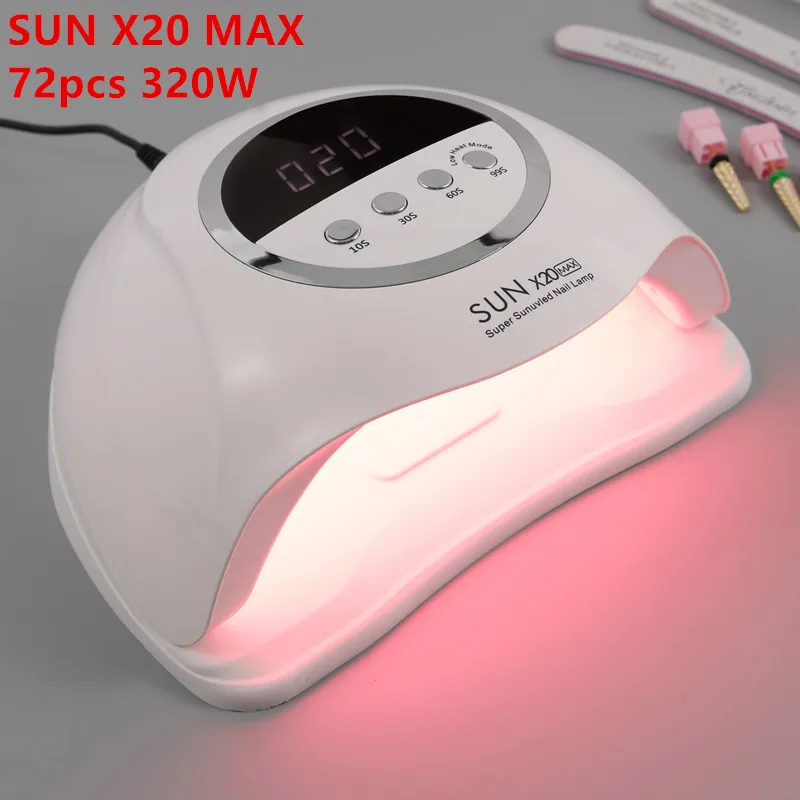 Newest SUNX20 Max 320w 72 leds Red Light UV Led Fast Curing Nail Dryer with 4 Timer Setting Smart Sensor