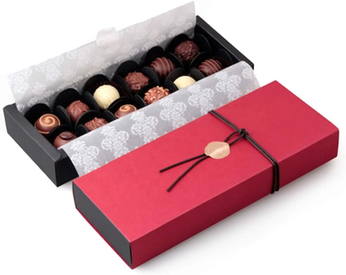 Beautiful Chocolate Double Door Box With Rope Personal Sticker Gift Box In Chinese Style For Candy
