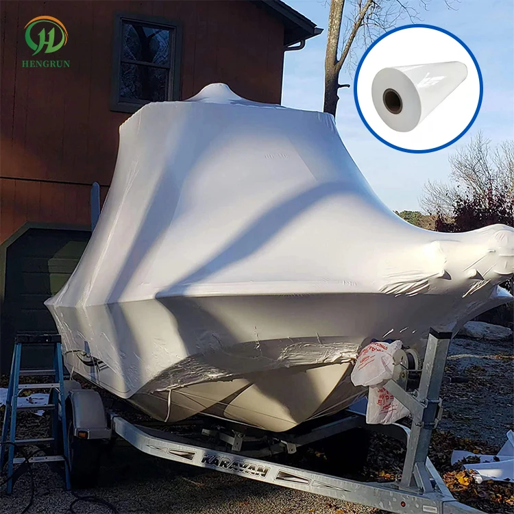 HRP Soft Plastic Material,Boat/Industry/Scaffolding/Equipment Blow Molding Logo Pallet PE Heat Shrink Wrap Film For Industrial