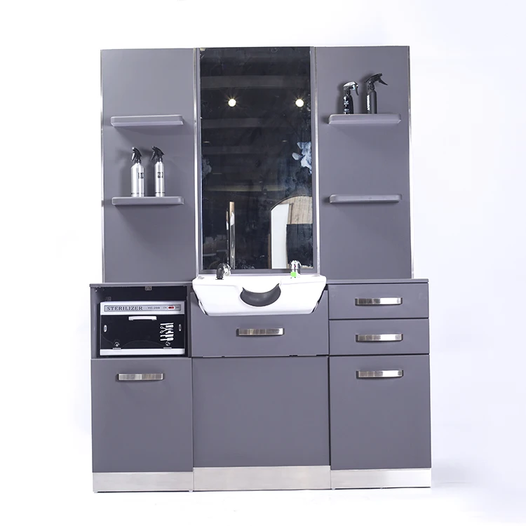 Fashionable style single sided beauty salon mirror hair salon barber  mirror station