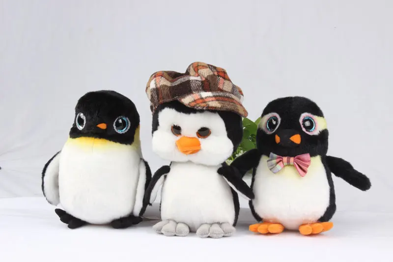 Cute Custom Soft Purple Stuffed Doll White Seal Animals Scarf Plush Penguin Animal Toy For Christmas