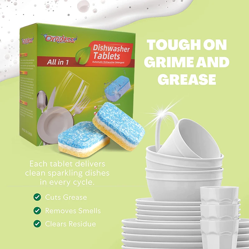 Wholesale Dishwasher Detergent Tablet Dish Tabs Cleaning Dish Washing Concentrated Rinse Block Detergent Dish Washer