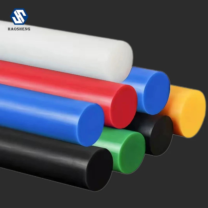 Best quality lowest price factory Customized  haosheng Cast Bar white blue black Colorful Nylon Plastic Round Bar/Rod
