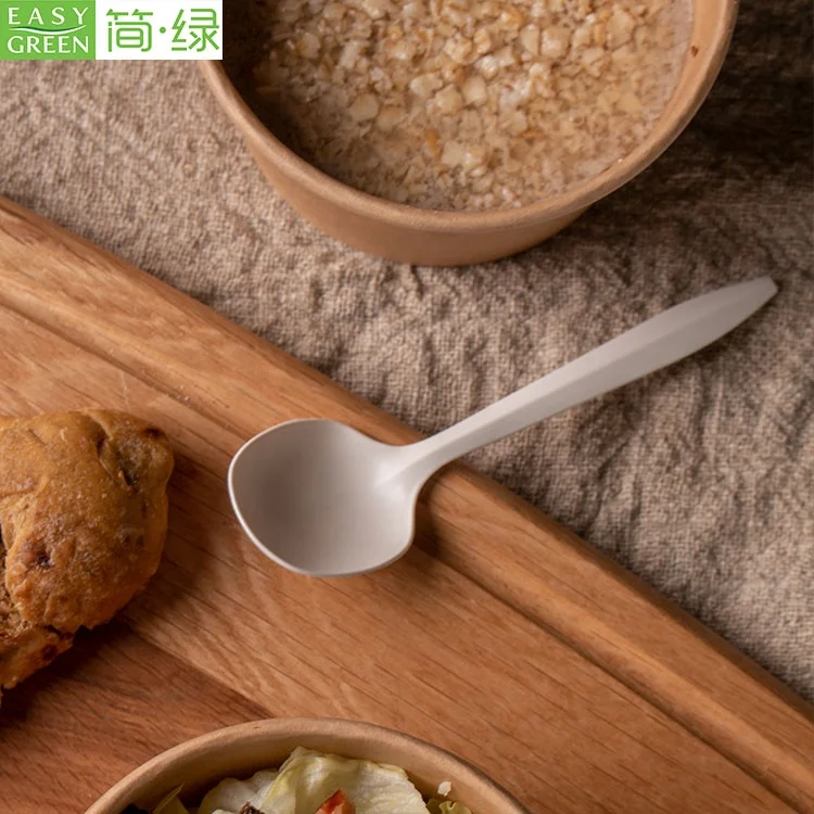 Disposable corn starch degradable cutlery set western food pastry salad fruit knife fork spoon