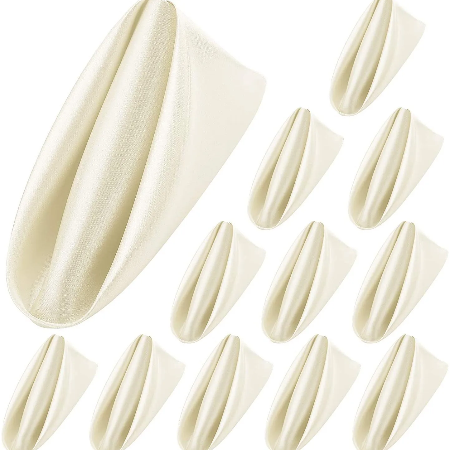 Satin Napkins Soft Dinner Napkins Square Table Napkins 17 x 17 Inches for Restaurant Weddings Party Dinner Decoration