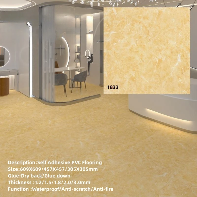 self adhesive Pvc floor waterproof LVT luxury flooring tiles glue down vinyl flooring