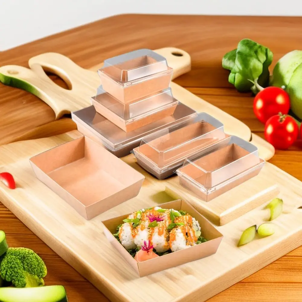 Custom Eco Friendly Takeaway Food Boxes Disposable Meal Prep Food Packaging Kraft Paper Lunch Box with Lid