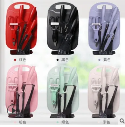 Новый дизайн Amazon, подарочный набор кухонных ножей в западном стиле из нержавеющей стали для детской розовой кухни