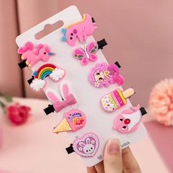 Hot Sale  Cute Hair Accessories Neon Candy Color Hairpins Unicorn Cartoon Bobby Pins Ice Hair Clip For Girls
