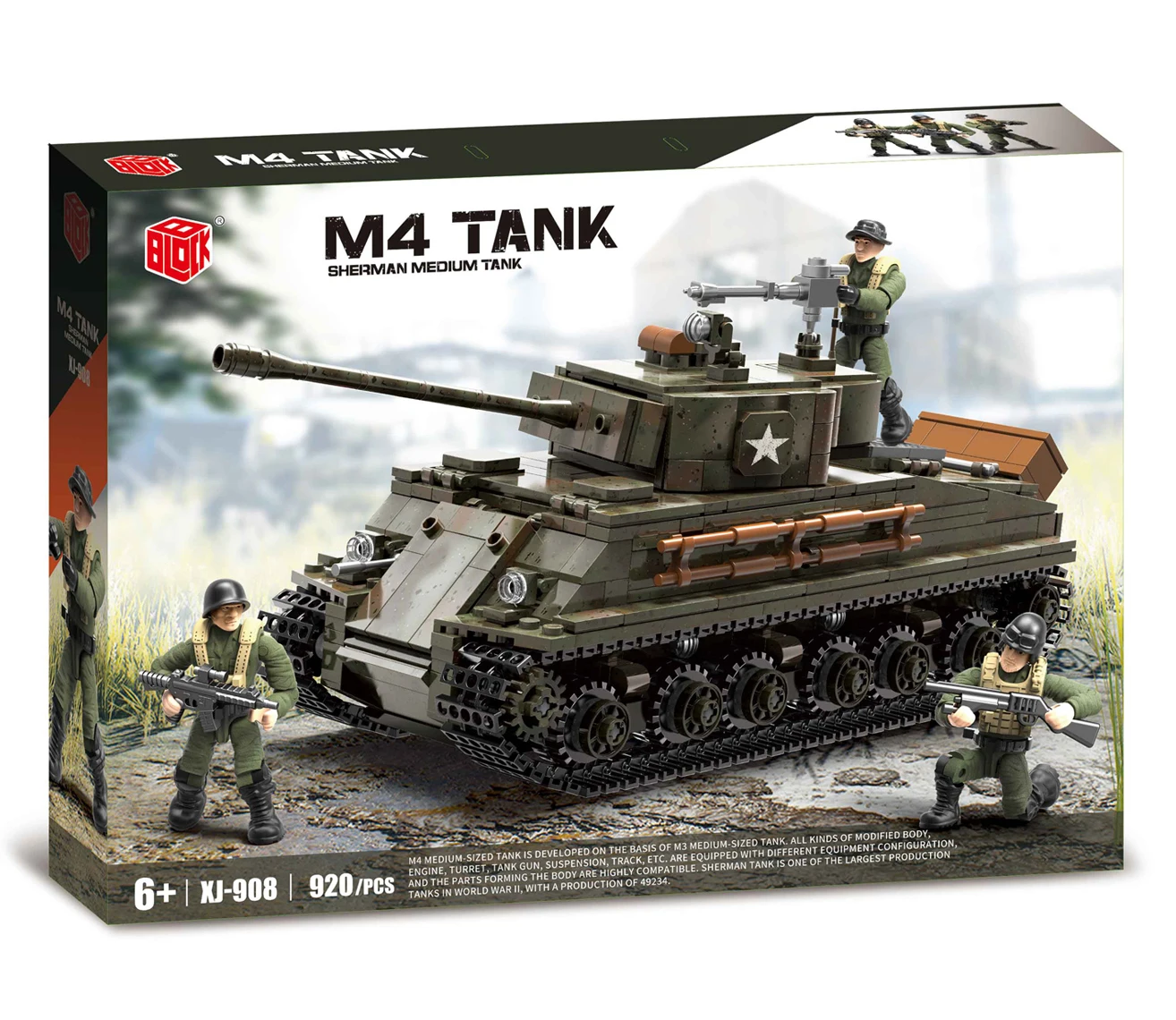 
Educational toy building block M4 Sherman plastic pellet toy 