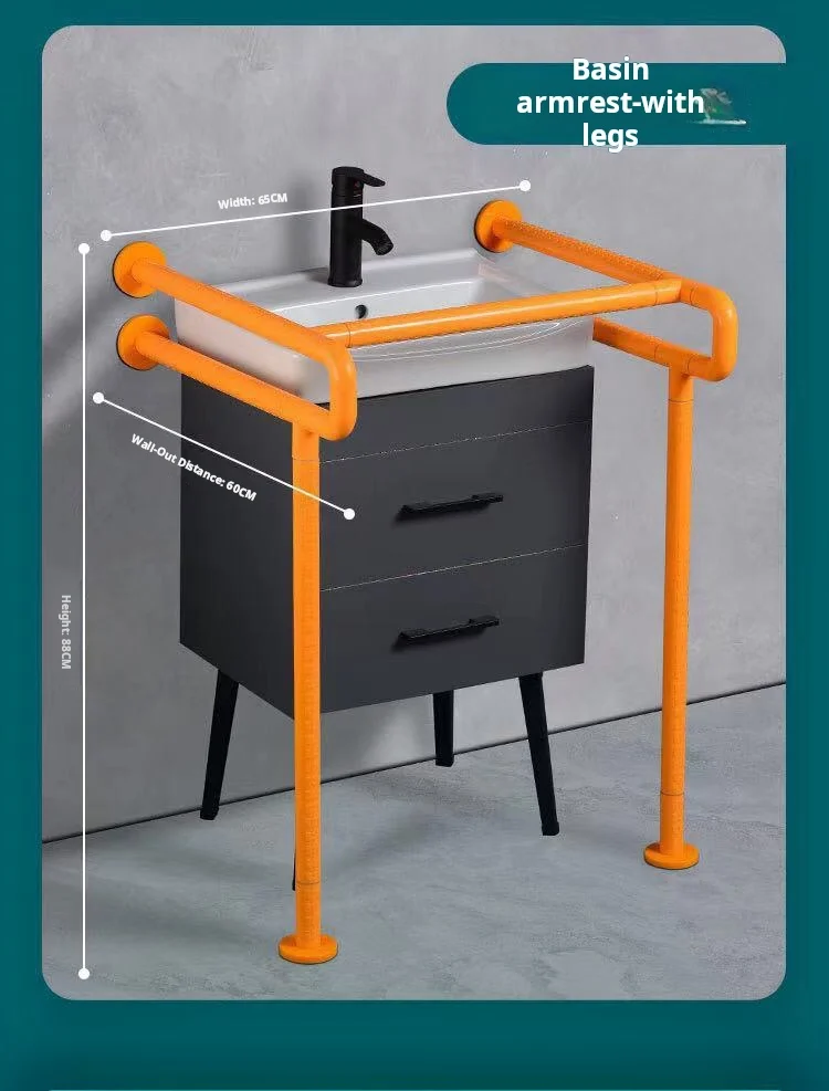 Hospital Elderly Bathroom Safety Grab Rails Wall Mounted Stainless Steel Handrails with Nylon Handle Handicap Safety Grab Bars