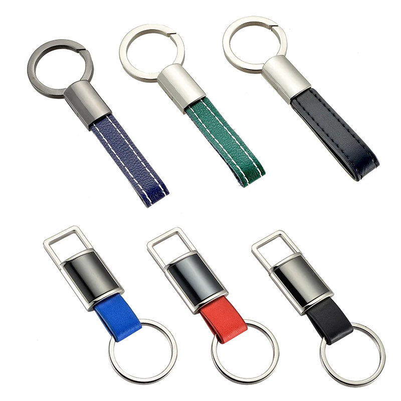 Custom Personalized Luxury PU Leather Key ring Cowhide Keychain Premium Genuine Leather Keyring