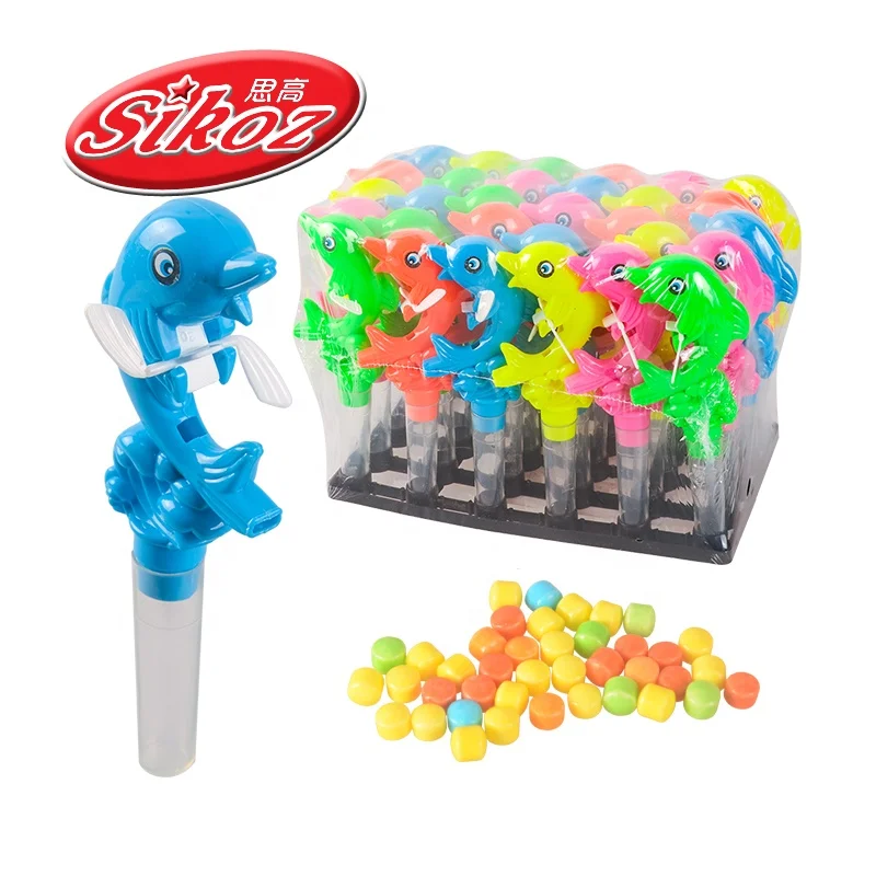 China Cute Whistle Dolphin Animal Plastic Toy Candy