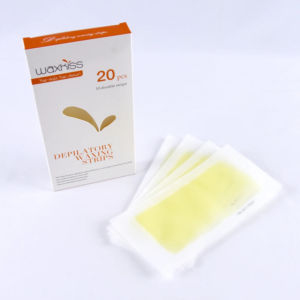 Portable depilatory waxing paper 20pcs double-sided non-woven fabric disposable hair removal wax