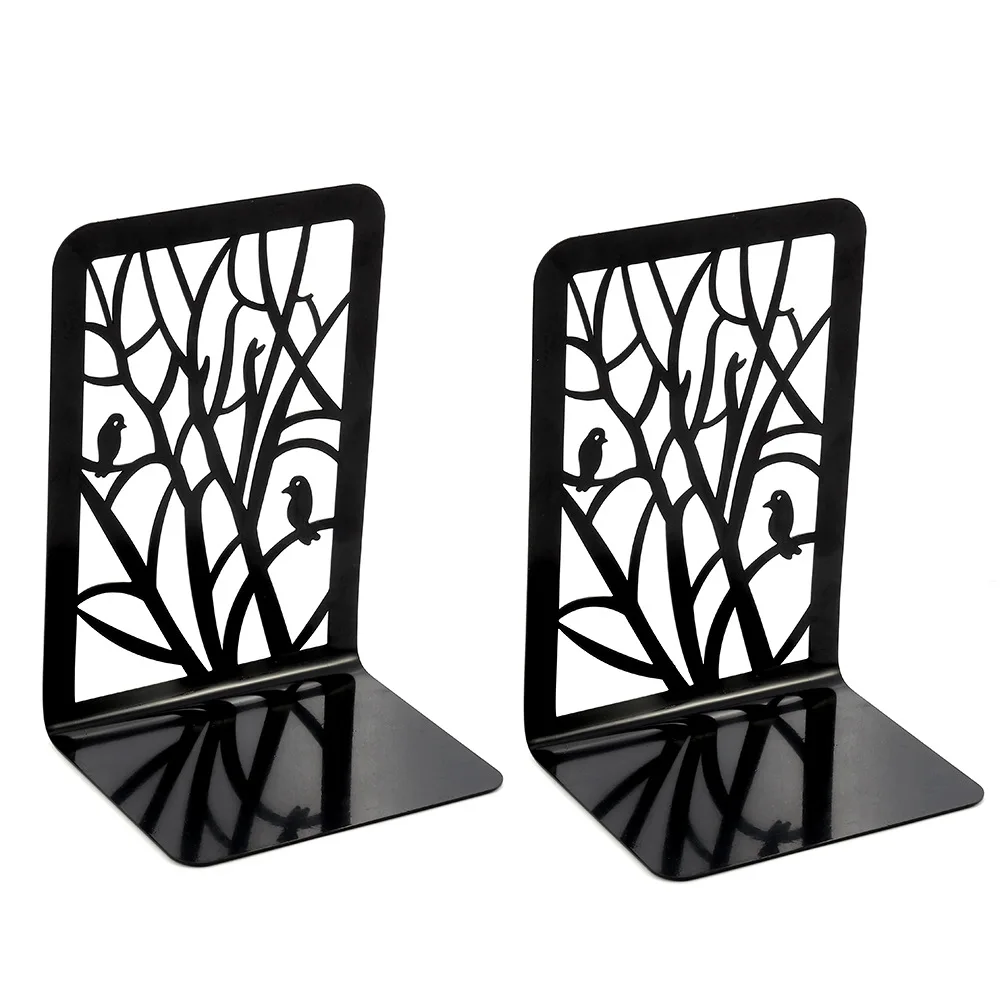 Book Ends Metal Heavy Duty Book Divider Decorative Holder Home Office Desk Storage Book Stopper Supports Iron Bookends