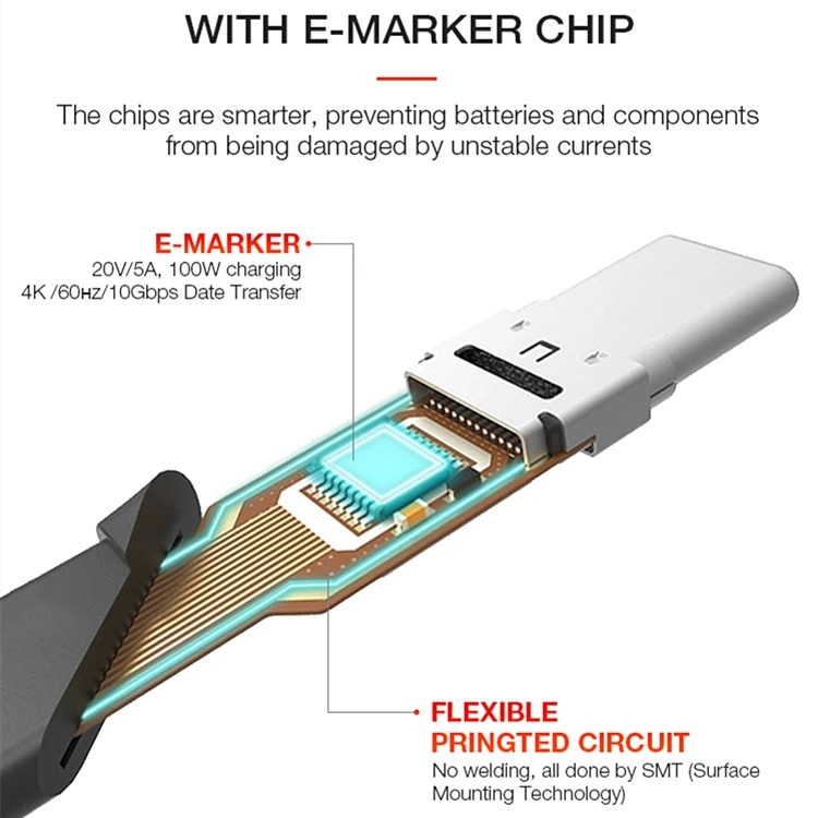 Топ продаж 10 Гбит/с 4K видео и аудио передачи данных Usb 3 1 Быстрая зарядка типа C кабель для