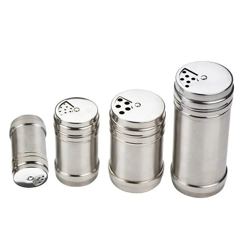 Stainless Steel Salt Pepper Shaker Spice Containers Salt Pepper Bottle For Kitchen Home
