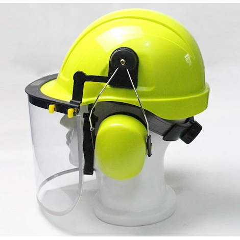 Industrial safety helmet with face shield earmuffs Electrically safety helmet for construction