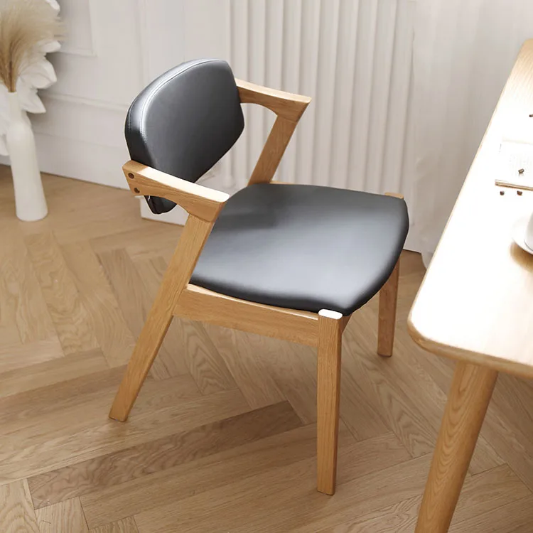 Cafe Restaurant Kitchen PU Fuax Leather Dining Side Back Desk Chair Mid-Century Modern Comfortable Upolstered Cushion Seat chair