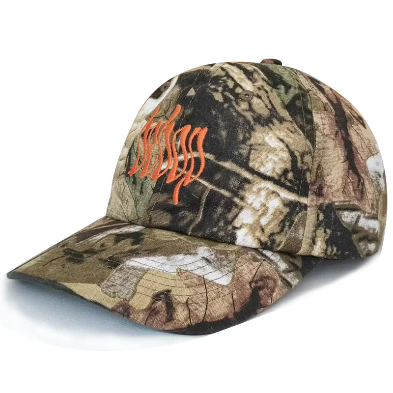OEM Custom Design 3D Embroidery Hats Camo American Flag 6 Panel Dad Hat Camo Hats for men