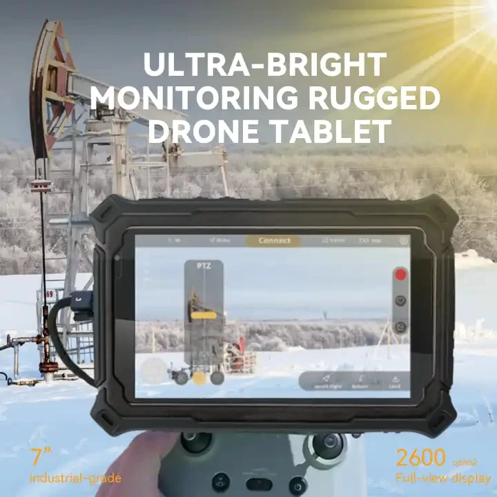 T71X Drone Industrial Ruggedized Android 2600nit Tablet 7 Inch 8GB + 128GB Touch Screen 10000mAh Battery