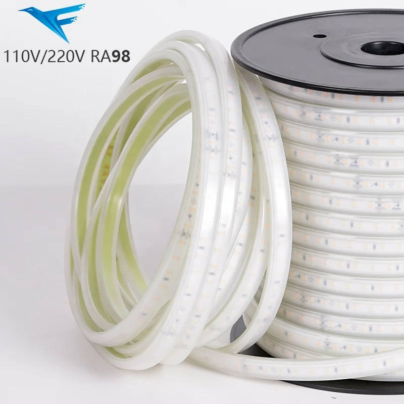 10M led strip 2700 - 6000 24 volt cri 97 Flexible custom led strip Light 220V 120leds waterproof led strip light bar + EU plug