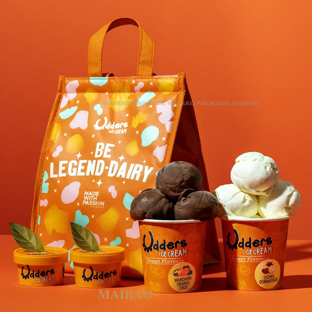 Hot Milk Tea & Ice Cream Catering Cooler Bag Disposable Insulated Aluminum Foil Tote Outdoor Distribution Industrial Use-food