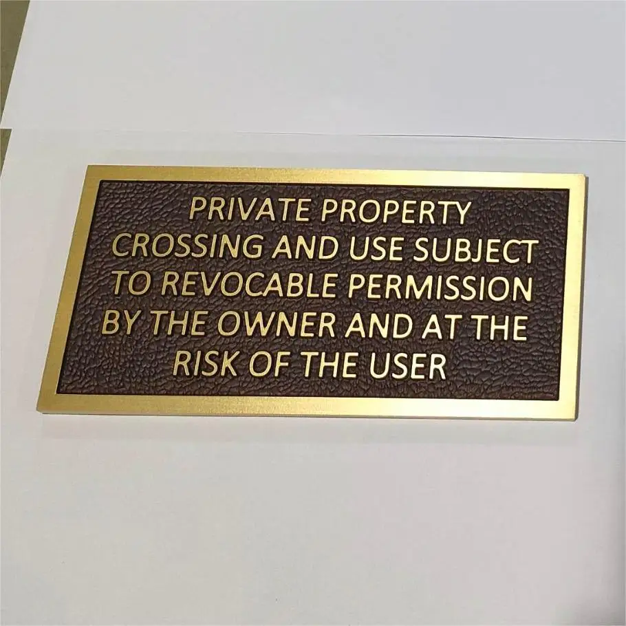 Outdoor Custom Brass 3D Engraved Plaque Hotel Address Doorplate Aluminum Decorative Wall Plaques