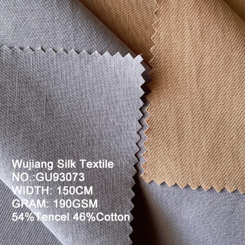 TS47  2024 new 190g Tencel Cotton Twill With Slubs for dress coat