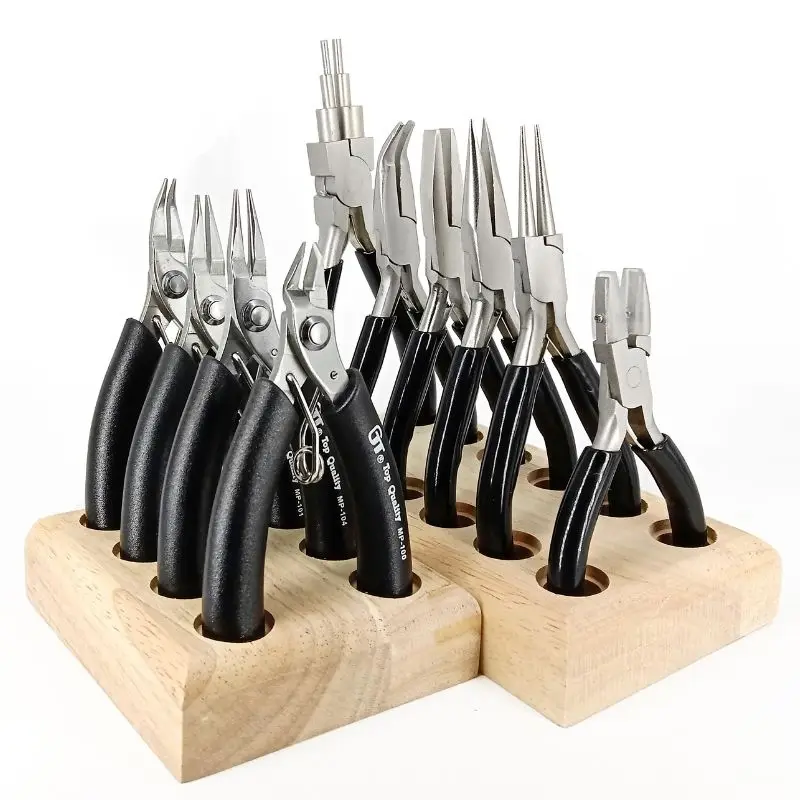 10PCS SETS Goldsmith Tools Anitilope Flat cutting Pliers Jewelry Making Pliers Set