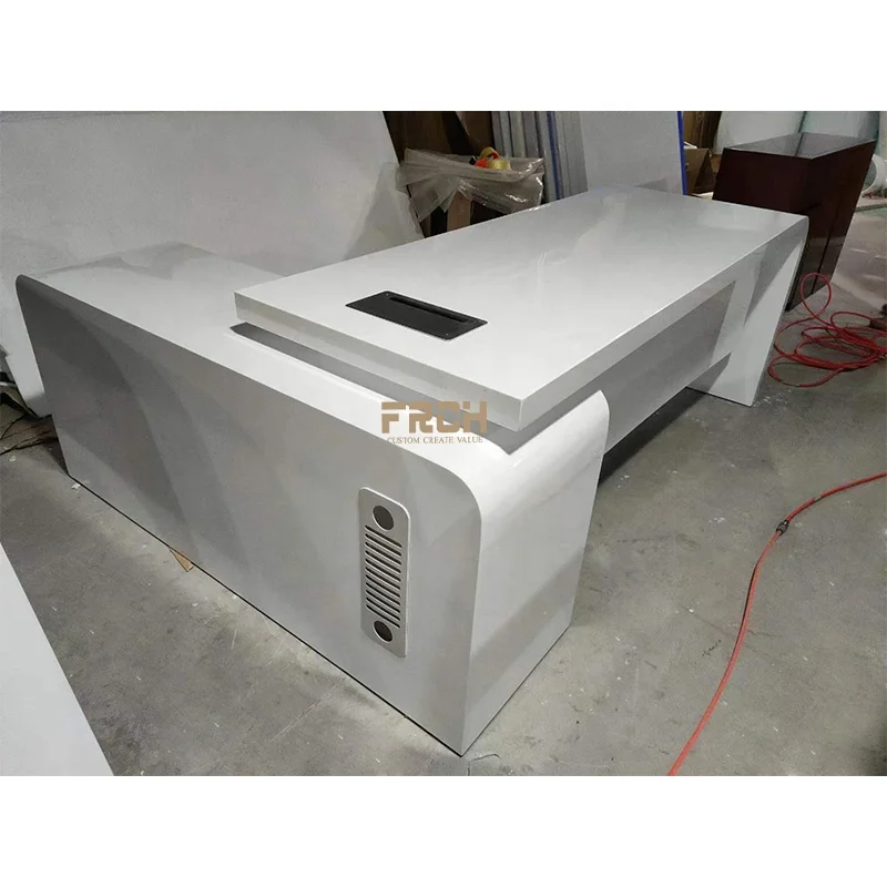 Luxury Modern L Shape Ceo Boss Desk Office Furniture Table Set Manger Executive Office Desk