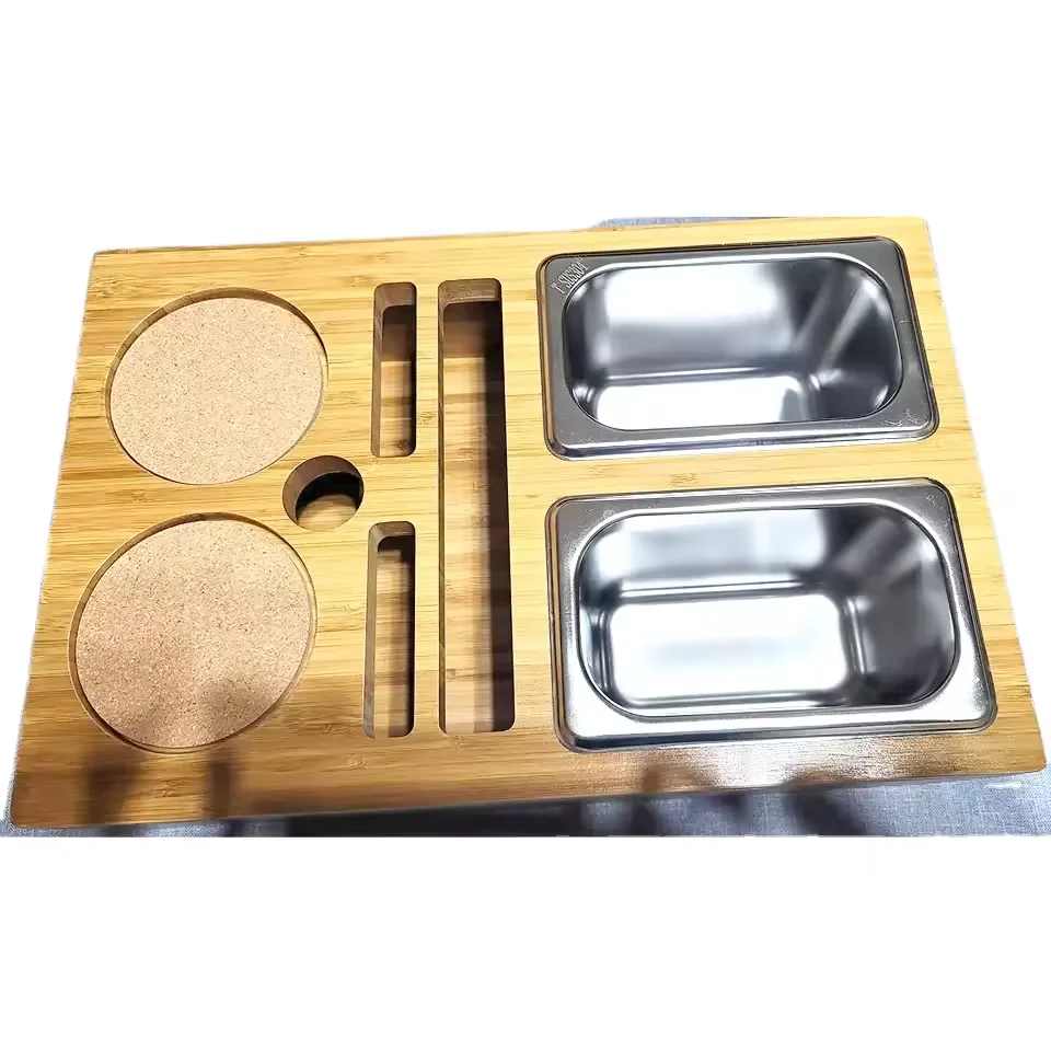 Snack Organizer Tray Bamboo Couch Caddy for Bed Car Seat Organizer for Snacks Beverage Remote