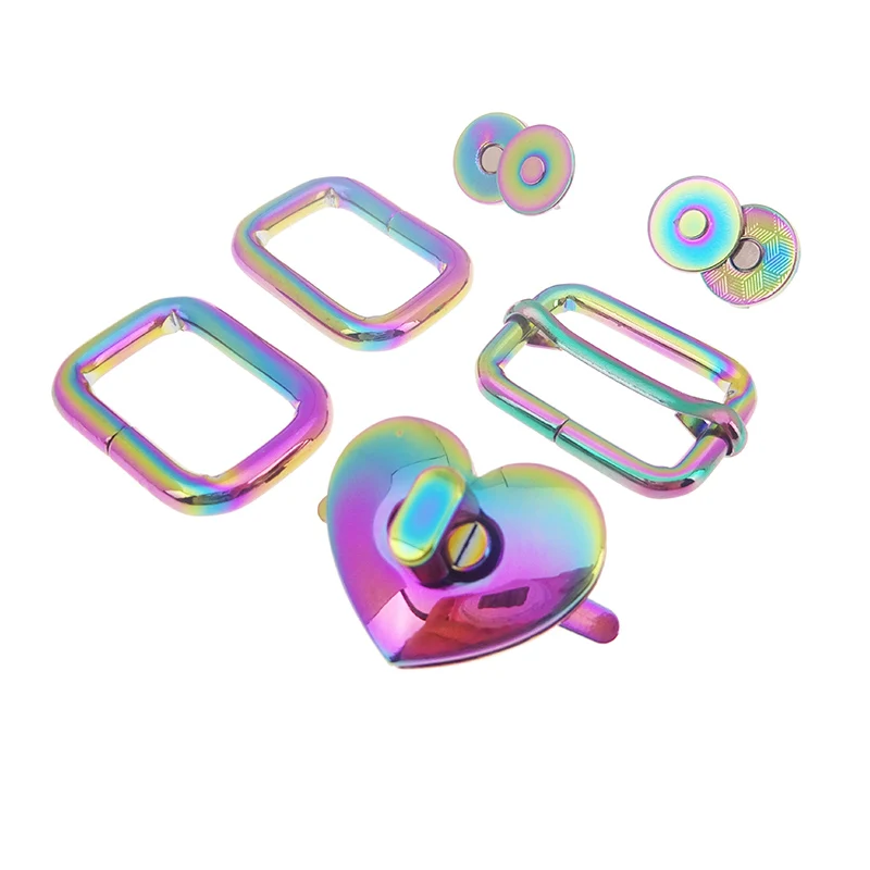 Bag Making Hardware Set 1 inch/25mm Triglider Slide Adjuster Heart Twist Lock Magnetic Snap Closures