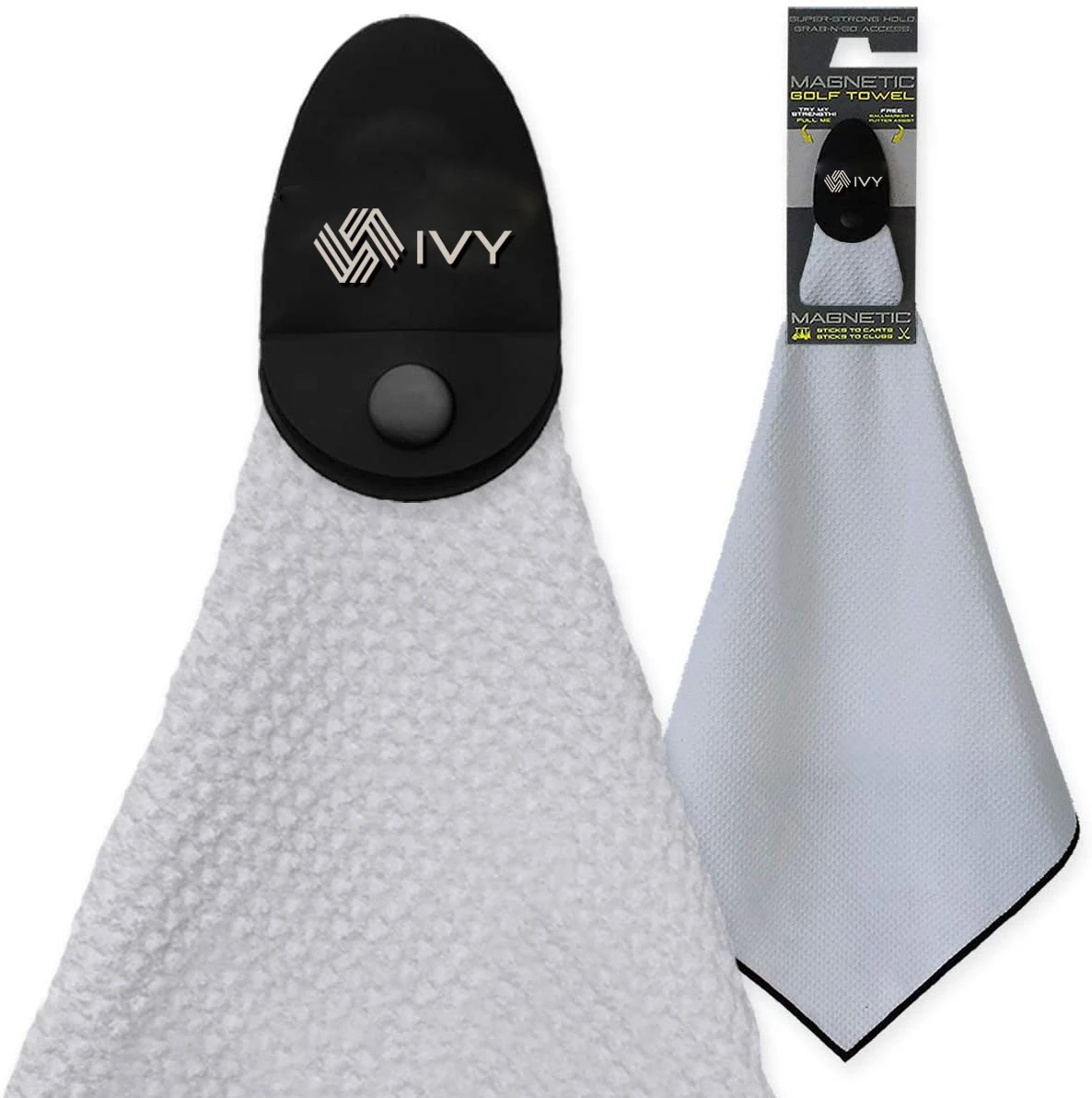 Магнитные белые полотенца для гольфа из микрофибры с вафельным плетением на заказ