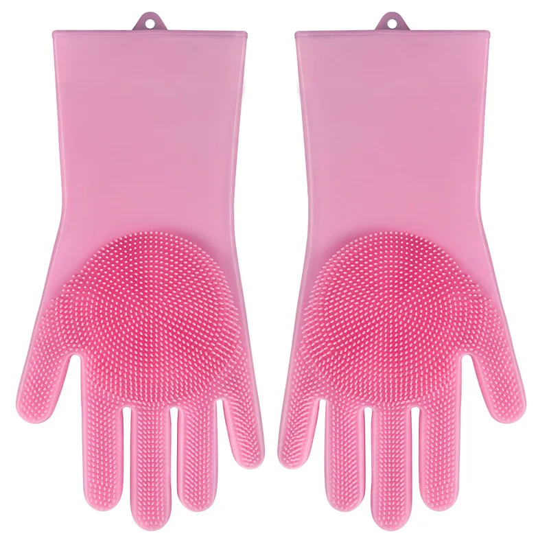 Household cleaning latex gloves silicone dishwashing gloves kitchen rubber gloves