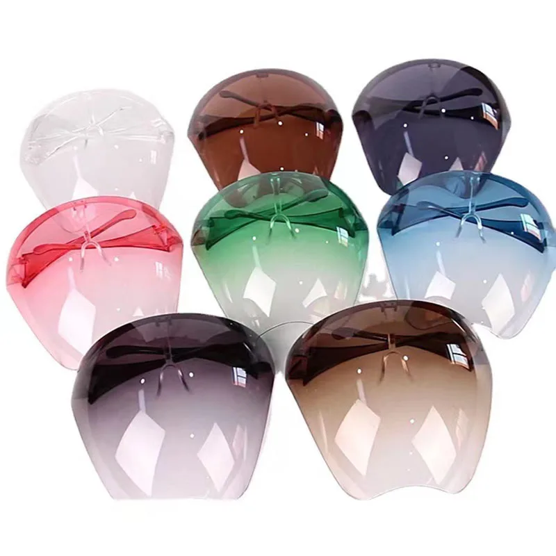 Detachable full Anti Fog plastic transparent clear protective tinted color face shields face screen shields glasses