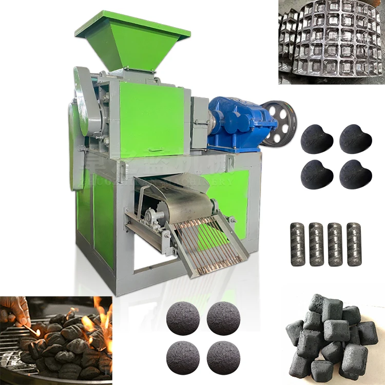 Anthracite Coal-ball Automatic Charcoal Aluminum Powder Bio Wood Bbq Extrusion Forming Press Making Briquette Retort Machine