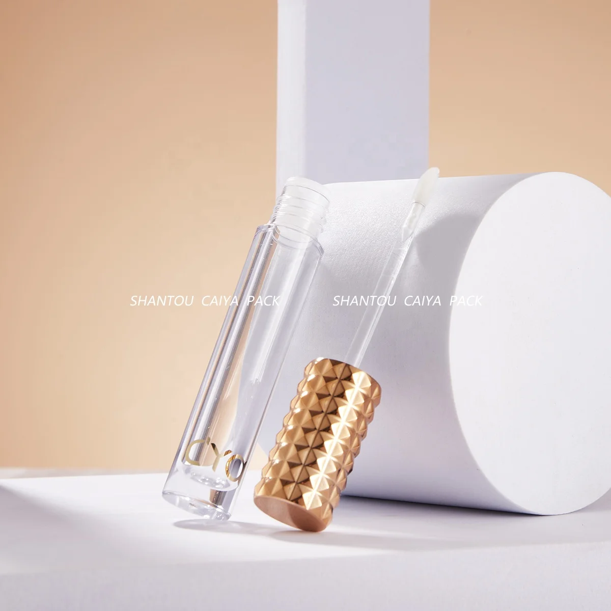 Make Your Own Lip Gloss Container 6ML Empty Lipgloss Tube Custom Logo Cosmetics Packaging Gold Liquid Lipstick Blush Tubes