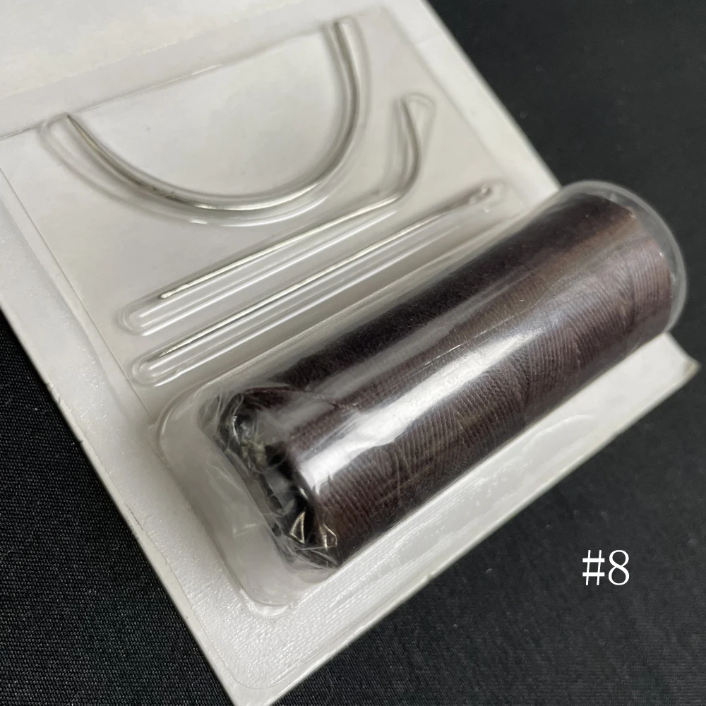 C Shape Hair Weave Needle with thread For Brazilian Hair Weft Extension Weaving Type Curved Thread Sewing Styling Tools