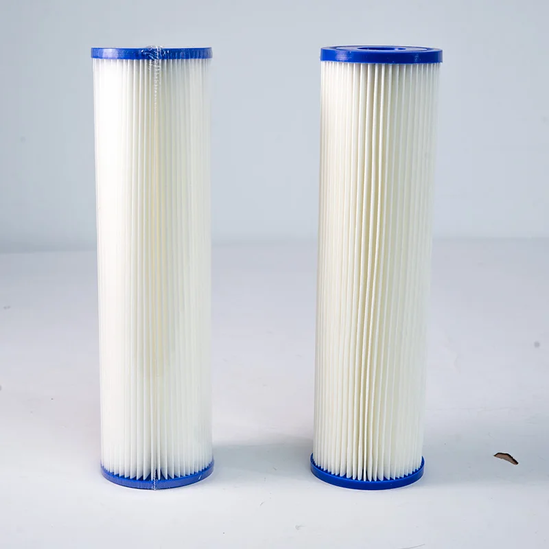 Washable 2.5x10 Pleated Poly Sediment Water Filter Cartridgel filter bags fabric sponge 5/10/20 Micron for Household and Hotel