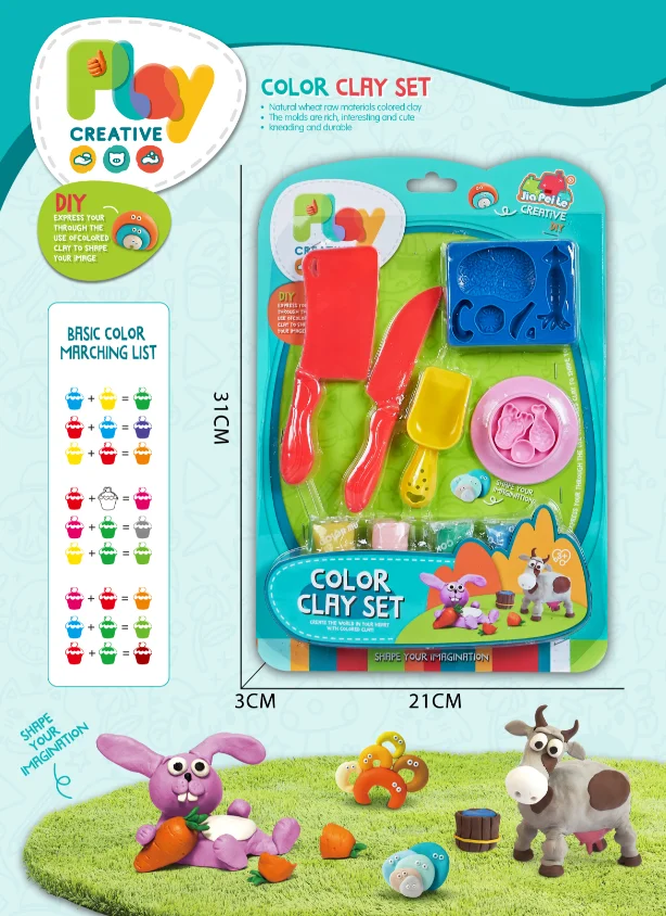 Manufacturer Factory Modeling Play Dough Kids Diy Intelligent Toy Plasticine Super Kitchen Multi Tools Set Safe