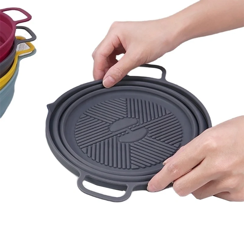 Cheap Price 19cm Food Grade Safe Reusable Silicone Air Fryers Oven Accessories Baking Tray Pan Liners Silicone Pot for Air Fryer