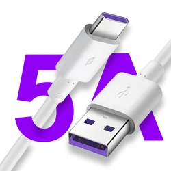 1m 2M USB Type C Cable 5A Quick Charge 3.0 For Huawei Samsung Note 9 USB-C Wire Fast Charging Cord Charger Usb c Type-c Data