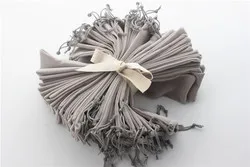 stainless steel metal drinking straw packing pouch drawstring pattern cotton bag with customized logo