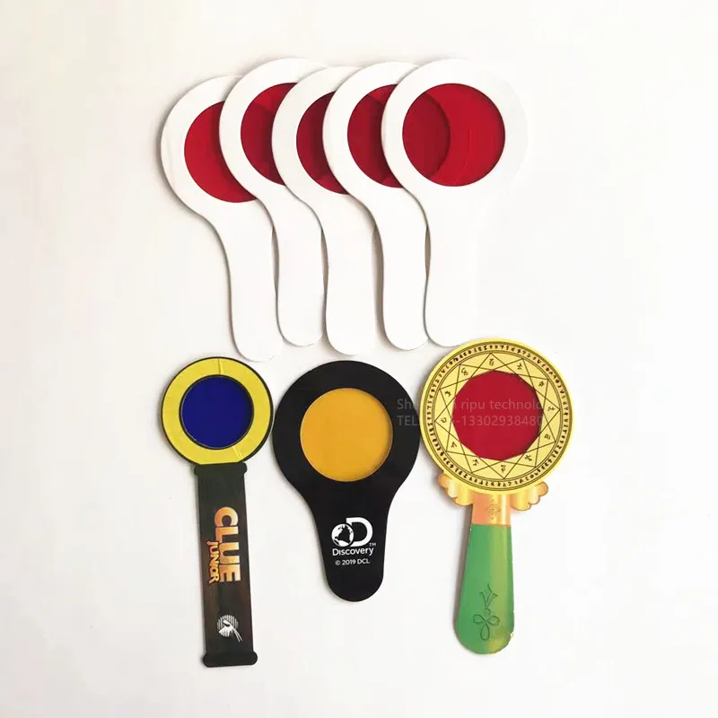 red  blue  green  Polarized light identification card  explore  Reveal the magnifying glass  Decoding card  lens