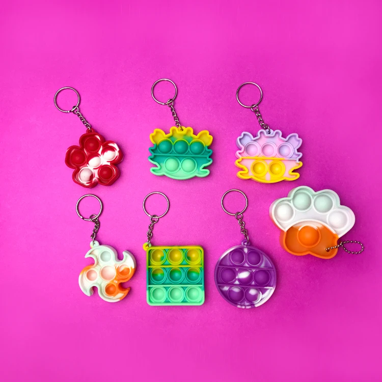 Newest Design Windmill Shape Bubble Stress Relief Fidget Keychain Pop Toy