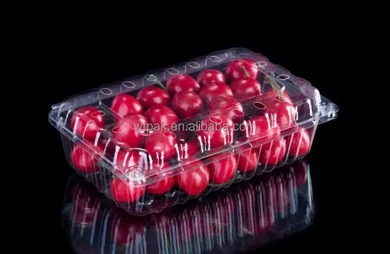 Smoothwall 2LB Strawberry Plastic Clamshell with Side Vents with Label Fruit Clamshell